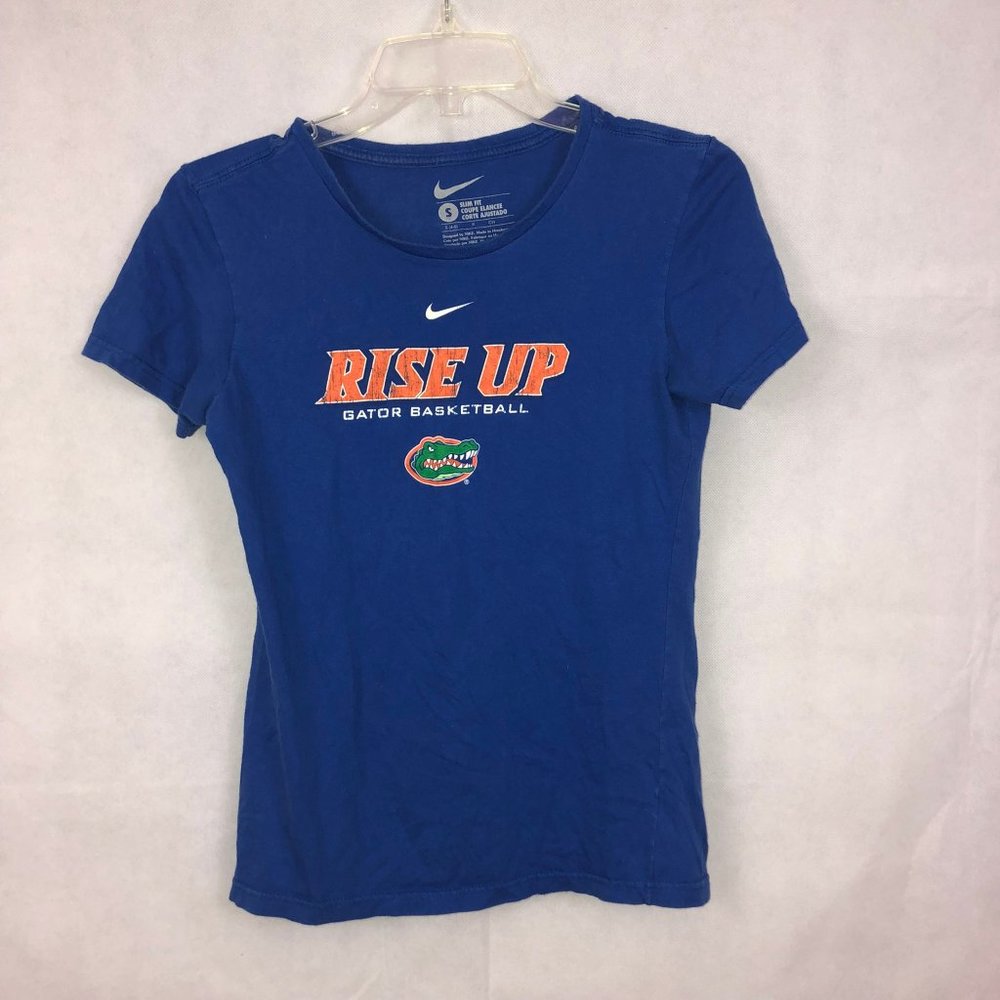 Women's Rise Up UF University of Florida Gator Basketball Blue T-Shirt Sz S